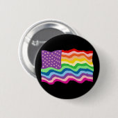 Rainbow US Flag Button (Vorne & Hinten)