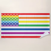 Rainbow US Flag LGBT Pride Strandtuch (Vorderseite)