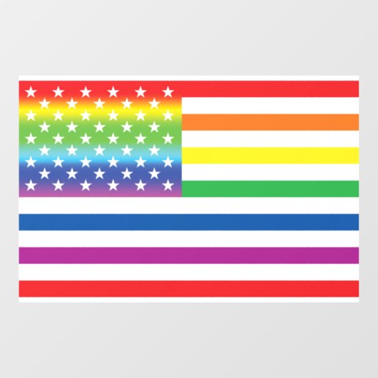 Rainbow US Flag LGBT Prix Fensteraufkleber (Blatt)