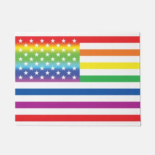 Rainbow US Flag LGBT Prix Fußmatte (Vorderseite)
