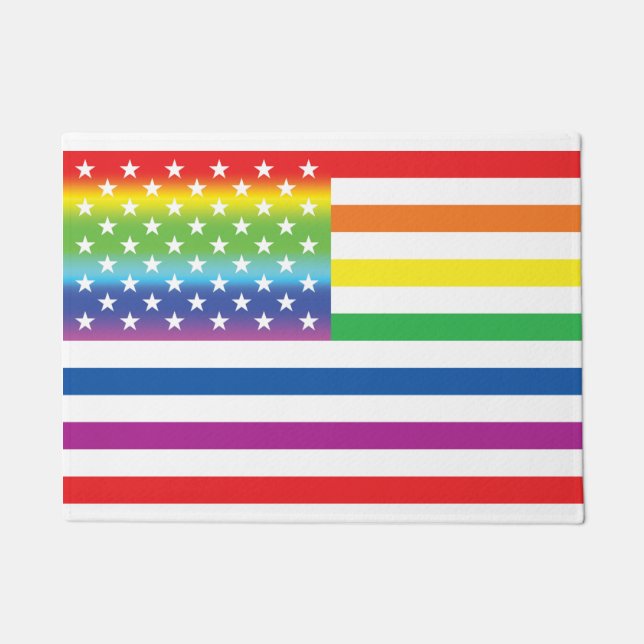 Rainbow US Flag LGBT Prix Fußmatte (Vorderseite)