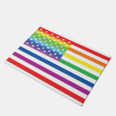 Rainbow US Flag LGBT Prix Fußmatte (Schrägansicht)