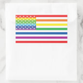Rainbow US Flag LGBT Prix Rechteckiger Aufkleber (Tasche)