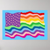 Rainbow US Flag Poster (Vorne)