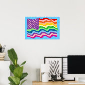 Rainbow US Flag Poster (Heimbüro)