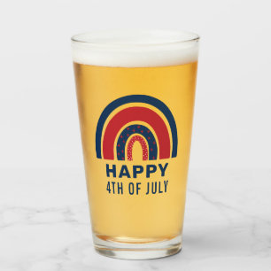 Rainbow USA American Independence Day 4. Juli Glas