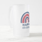 Rainbow USA American Independence Day 4. Juli Mattglas Bierglas (Vorderseite Links)