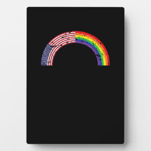 Rainbow USA Flag Gay Flag LGBT LGBTQ American Prid Fotoplatte