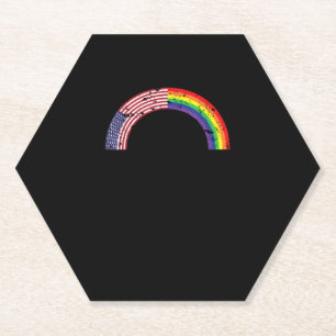 Rainbow USA Flag Gay Flag LGBT LGBTQ American Prid Untersetzer
