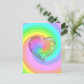 Rainbow Valentine Card Postkarte (Stehend Vorderseite)