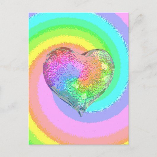 Rainbow Valentine Card Postkarte (Vorderseite)
