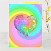 Rainbow Valentine Karte (Gelbe Blume)