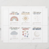 Rainbow Valentine’s Day Cards for Kids Classroom Briefbogen (Vorne/Hinten)