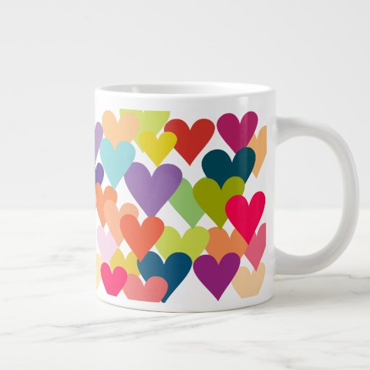 Rainbow Valentins Herz Jumbo-Tasse (Rechts)