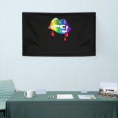 Rainbow Vampire Lips Biting - LGBT Pride T - Shirt Banner (Messeveranstaltung)