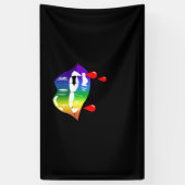 Rainbow Vampire Lips Biting - LGBT Pride T - Shirt Banner (Vertikal)
