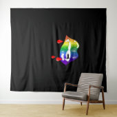 Rainbow Vampire Lips Biting - LGBT Pride T - Shirt Wandteppich (Beispiel (Horizontal))