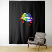 Rainbow Vampire Lips Biting - LGBT Pride T - Shirt Wandteppich (Beispiel)