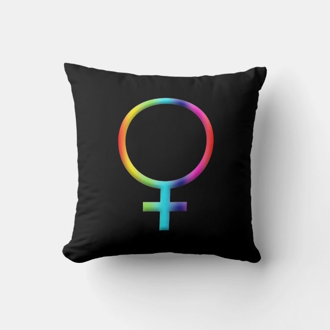 Rainbow Venus Symbol Astrologie Zodiac Planet Zeic Kissen (Vorderseite)