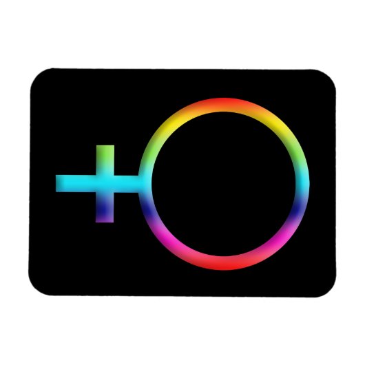 Rainbow Venus Symbol Astrologie Zodiac Planet Zeic Magnet (Horizontal)