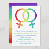 Rainbow-Venus-Symbol | Lesbische Hochzeit Einladung (Vorne/Hinten)