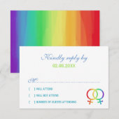 Rainbow Venus Symbols Lesbian Wedding RSVP (Vorne/Hinten)