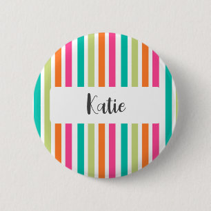 Rainbow vertical stripes colorful retro multicolor button