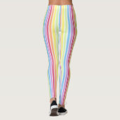 Rainbow Vertical Stripes Pastellfarben Leggings (Rückseite)