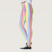Rainbow Vertical Stripes Pastellfarben Leggings (Links)
