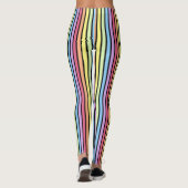 Rainbow Vertical Stripes Pastellfarben Leggings (Rückseite)