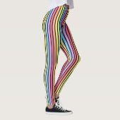 Rainbow Vertical Stripes Pastellfarben Leggings (Rechts)