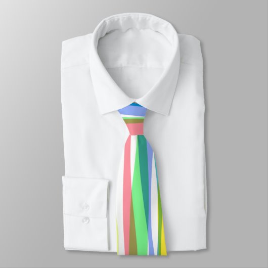 Rainbow Vertical Stripes Pastellfarben Neck Tie Krawatte (Gebunden)