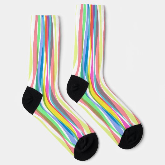 Rainbow Vertical Stripes Pastellfarben Socken (Rechts)