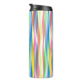 Rainbow Vertical Stripes Pastellfarben Thermosbecher (Nach rechts gedreht)