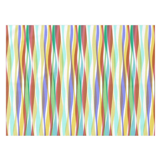 Rainbow Vertical Stripes Pastellfarben Tischdecke (Vorderseite (Horizontal))