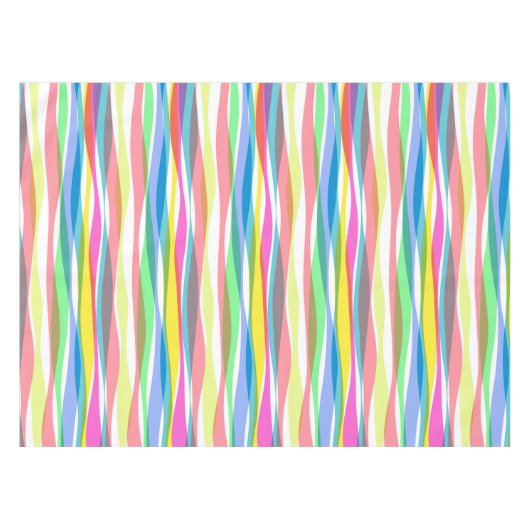 Rainbow Vertical Stripes Pastellfarben Tischdecke (Vorderseite (Horizontal))