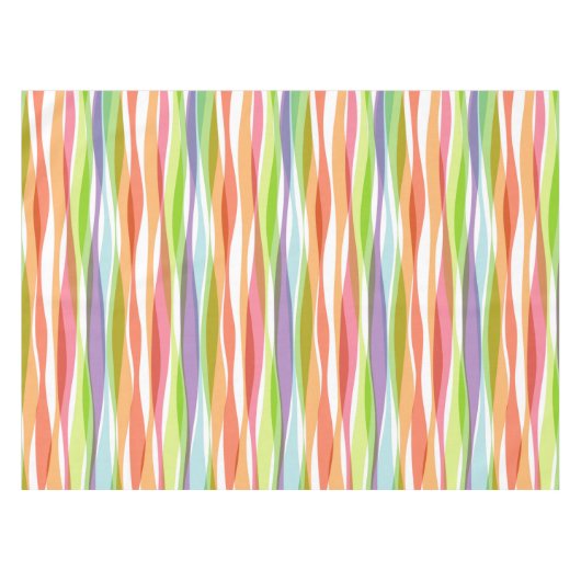 Rainbow Vertical Stripes Pastellfarben Tischdecke (Vorderseite (Horizontal))