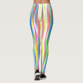 Rainbow Vertical Stripes Pastellfarbene Leggings (Rückseite)