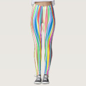 Rainbow Vertical Stripes Pastellfarbene Leggings (Vorderseite)