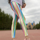 Rainbow Vertical Stripes Pastellfarbene Leggings