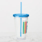 Rainbow-vertikale Streifen farbenfroh Retro-Multic Acryltrinkbecher (Rechts)