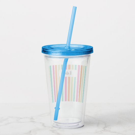 Rainbow-vertikale Streifen farbenfroh Retro-Multic Acryltrinkbecher (Rückseite)