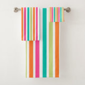Rainbow-vertikale Streifen farbenfroh Retro-Multic Badhandtuch Set (Insitu)