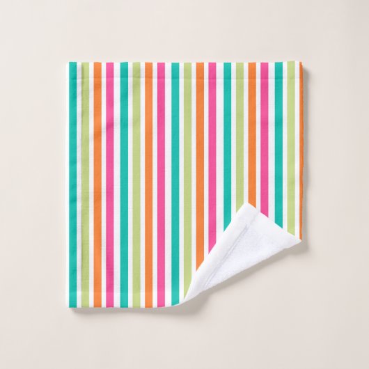 Rainbow-vertikale Streifen farbenfroh Retro-Multic Badhandtuch Set (Waschlappen)