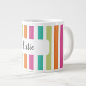 Rainbow-vertikale Streifen farbenfroh Retro-Multic Jumbo-Tasse (Vorderseite Rechts)