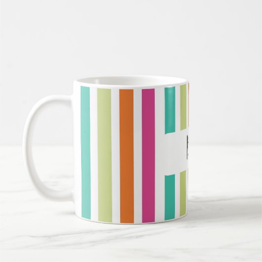 Rainbow-vertikale Streifen farbenfroh Retro-Multic Kaffeetasse (Links)
