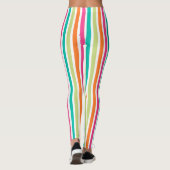 Rainbow-vertikale Streifen farbenfroh Retro-Multic Leggings (Rückseite)
