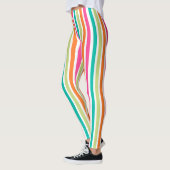 Rainbow-vertikale Streifen farbenfroh Retro-Multic Leggings (Links)