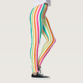 Rainbow-vertikale Streifen farbenfroh Retro-Multic Leggings (Rechts)