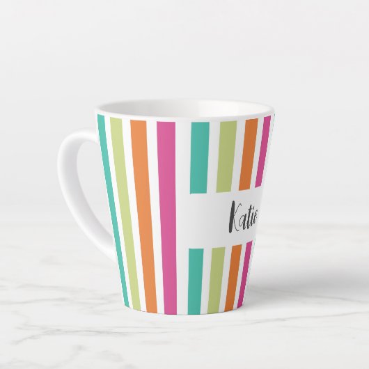 Rainbow-vertikale Streifen farbenfroh Retro-Multic Milchtasse (Linke Ecke)